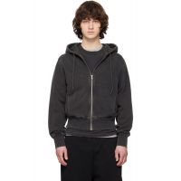 Entire Studios Black Slim Zip Up Hoodie 261940M202030