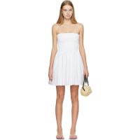 Matteau White Shirred Bodice Minidress 261946F052000