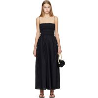 Matteau Black Shirred Bodice Midi Dress 261946F054006