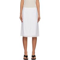 Dunst White H-Line Laced Midi Skirt 261965F092004