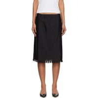 Dunst Black H-Line Laced Midi Skirt 261965F092005