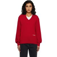 Dunst Red Soft V-Neck Sweater 261965F100000