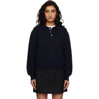 Dunst Navy Cashmere Collared Polo 261965F108003