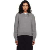 Dunst Gray Cashmere Collared Polo 261965F108005