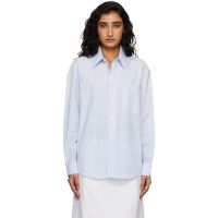 Dunst Blue Oversized Striped Shirt 261965F109005