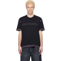 MASTERMIND WORLD Black MW Cut-Off SS T-shirt 261968M213010