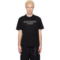 MASTERMIND WORLD Black MW Mixed-Fabric SS T-shirt 261968M213016