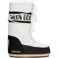 Moon Boot White & Black Icon Nylon Boots 261970M255016