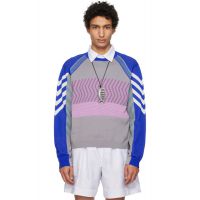 Kiko Kostadinov Gray & Blue Gizi Panelled Sweater 261985M201007
