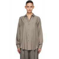 Ssstein Taupe Cupro Twill Oversized LS Shirt 261996F109004