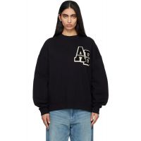 ANINE BING Black Miles Oversized Letterman Sweatshirt 262092F098009