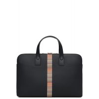 Paul Smith Black Signature Stripe Slim Folio Briefcase 262260M167002