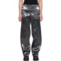 HELIOT EMIL Silver Liquid Metal Trousers 262295M191005