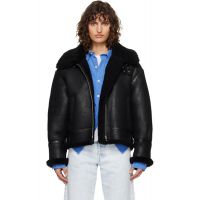 Nour Hammour Black Portia Shearling Jacket 262306F062001