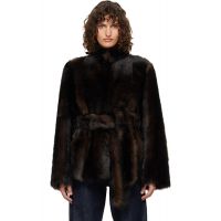 Nour Hammour Brown Elsa Shearling Coat 262306F062002