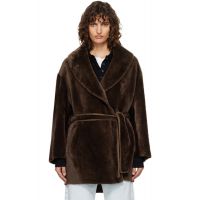 Nour Hammour Brown Seraphina Shearling Coat 262306F062010