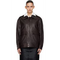Nour Hammour Brown Drey The It Girl Leather Jacket 262306F064017