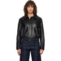 Nour Hammour Black Clint Cropped Bomber Jacket 262306F064019