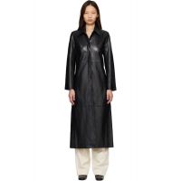 Nour Hammour Black Gotham Leather Coat 262306F064026