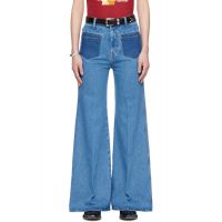 LUU DAN BRUCE LEE x L?U đ?N Blue Nocturnal Flare Jeans 262331F069001