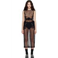 Simone Rocha Black Gathered Rose Contour Midi Dress 262405F055009