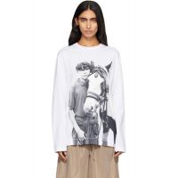 Simone Rocha White Pony Kid Print T-shirt 262405F110006