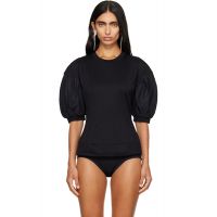 Simone Rocha Black Puff Sleeve Sculpted Contrast T-shirt 262405F110013
