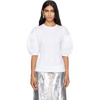 Simone Rocha White Puff Sleeve Sculpted Contrast T-shirt 262405F110014