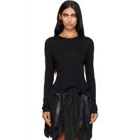 Simone Rocha Black Bow Tail Easy Long Sleeve T-shirt 262405F110022