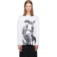 Simone Rocha White Pony Kid Print Long Sleeve T-shirt 262405M213009