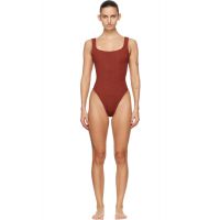Hunza G Burgundy Square Neck Swimsuit 262431F103019
