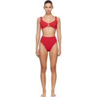 Hunza G Red Nadine Tonal Hoops Bikini 262431F105013