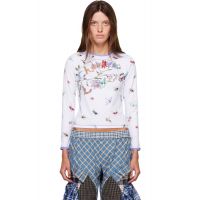 Chopova Lowena White Floral Buggy Fitted Jersey T-shirt 262529F110001