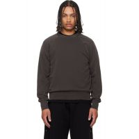 Les Tien Gray French Terry Binded Neck Raglan Sweatshirt 262548M204001