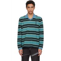 Craig Green Blue Fred Perry Edition Overprint Long Sleeve Henley Polo 262735M212001