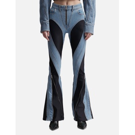 뮈글러 MUGLER Zipped Bi-Material Jeans 906891