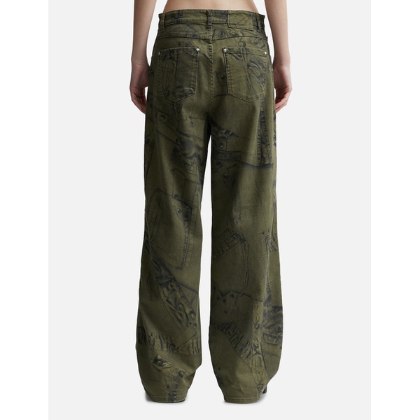  블루마린 Blumarine Boy Fit Pants with Cargo-Patch Print 923044