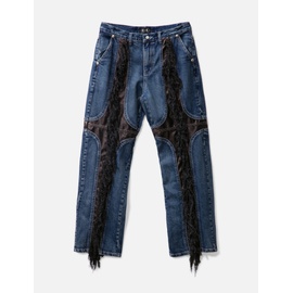THUG CLUB Mohican Leather Denim Pants 918515