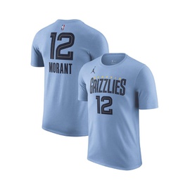 Jordan Mens Ja Morant Light Blue Memphis Grizzlies 2022/23 Statement 에디트 Edition Name and Number T-shirt 15169489