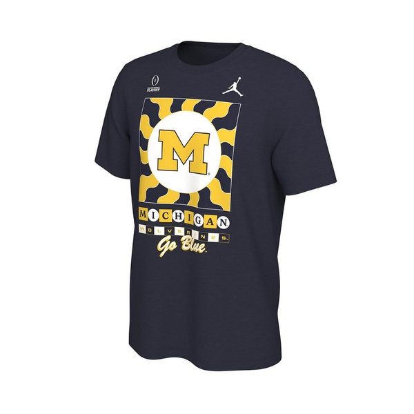  Jordan Mens Navy Michigan Wolverines College Football Playoff 2022 Fiesta Bowl Media Night T-shirt 15459307