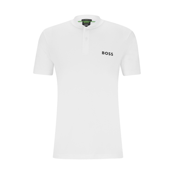 휴고보스 Mens Boss by 휴고 Hugo Boss x Matteo Berrettini Slim-Fit Polo Shirt with Bomber-style Collar 15476421
