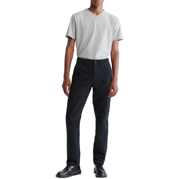 캘빈클라인 Calvin Klein Mens Smooth Cotton Solid V-Neck T-Shirt 15759372