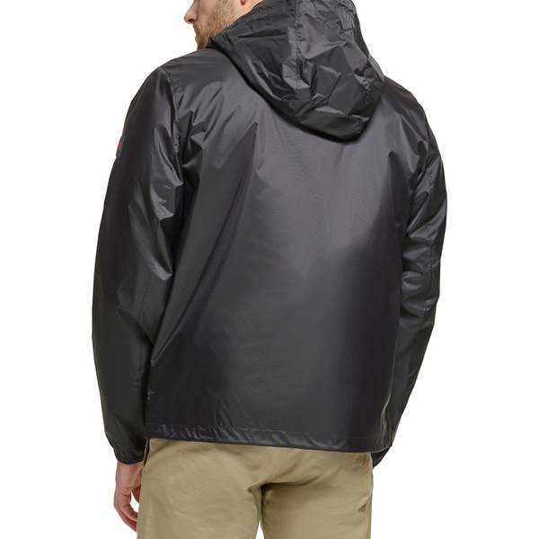 타미힐피거 Tommy Hilfiger Mens Stretch Hooded Zip-Front Rain Jacket 15767804