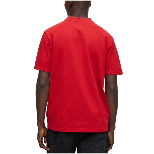 휴고보스 휴고 Hugo Boss Mens Detailed Collarband Relaxed-Fit T-shirt 15661769