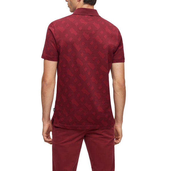 휴고보스 휴고 Hugo Boss Mens Monogram Jacquard Regular-Fit Polo Shirt 16559435