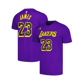 Jordan Mens LeBron James Purple Los Angeles Lakers 2022/23 Statement 에디트 Edition Name and Number T-shirt 17211338