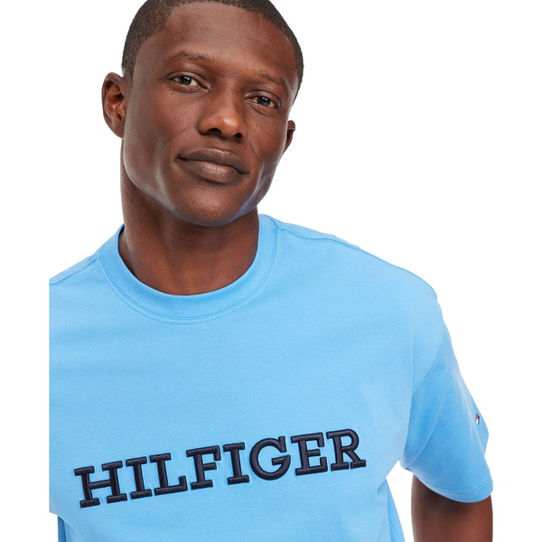 타미힐피거 Tommy Hilfiger Mens Relaxed-Fit Embroidered Logo T-Shirt 16455083