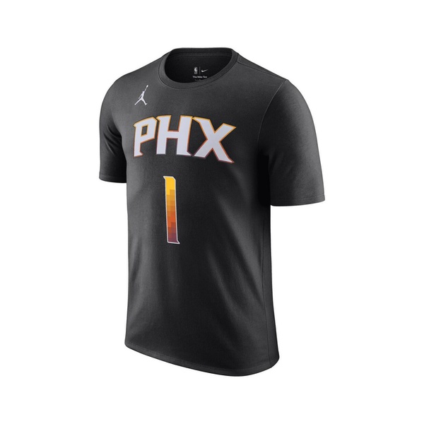  Jordan Mens Devin Booker Black Phoenix Suns 2022/23 Statement 에디트 Edition Name and Number T-shirt 15169491