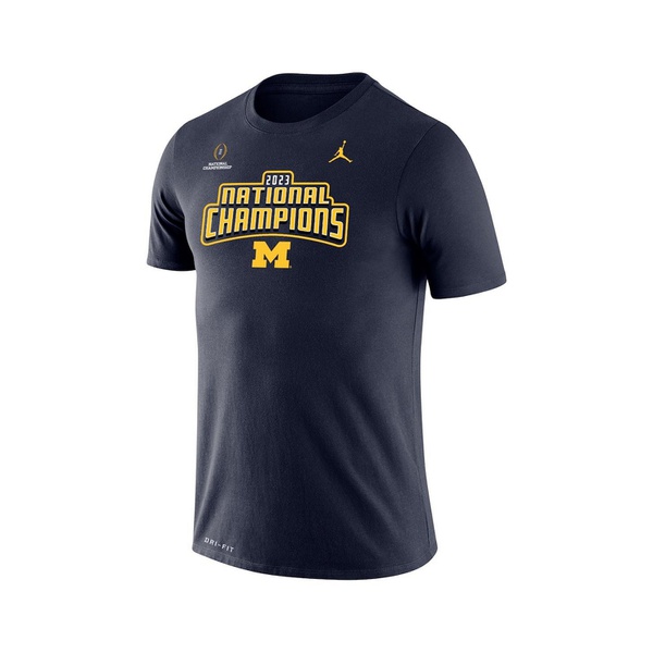 Jordan Mens Brand Navy Michigan Wolverines College Football Playoff 2023 National Champions Legend Performance T-shirt 17886327