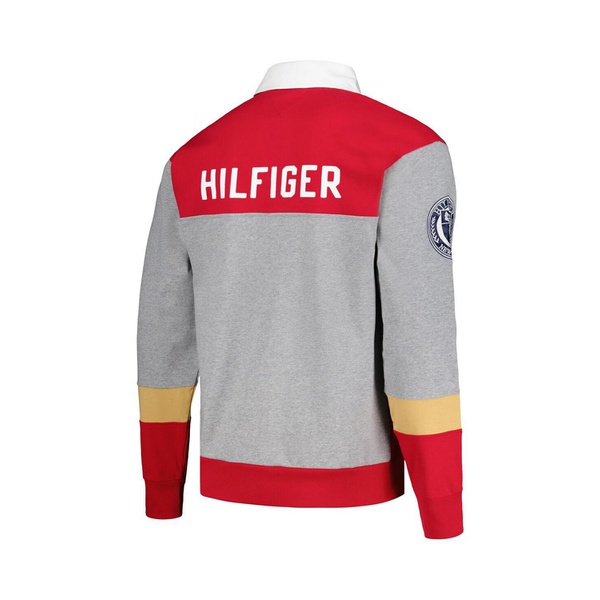 타미힐피거 Tommy Hilfiger Mens Scarlet San Francisco 49ers Connor Oversized Rugby Long Sleeve Polo Shirt 17959206
